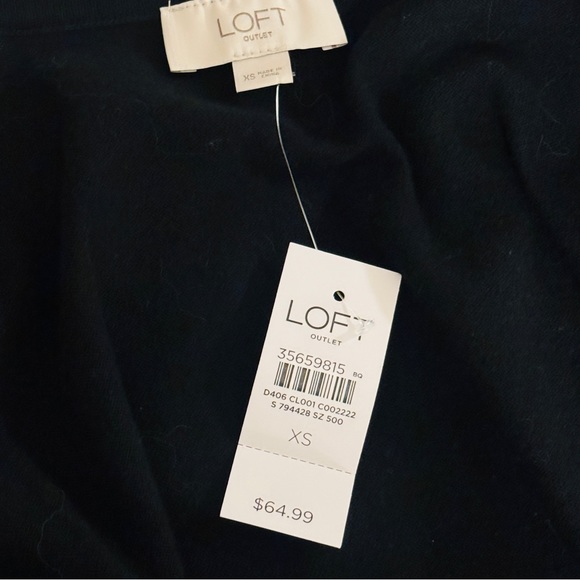 LOFT Black Cardigan Sweater With Lace XS NWT - Picture 7 of 8